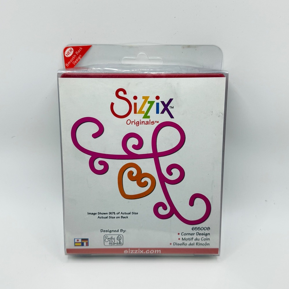 Sizzix Originals Corner Design Die 655008 Emily Humble Flourish Heart Scroll